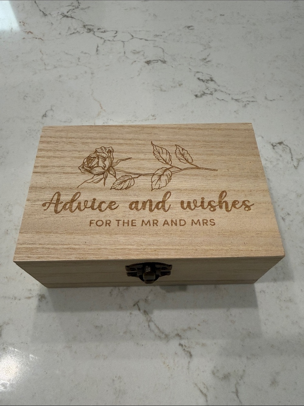 Wooden 'Advice and Wishes' Keepsake Box - Natural Wood